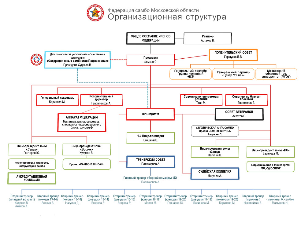 Схема структуры федерации по теннису